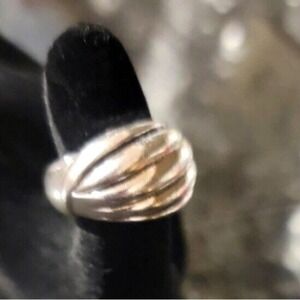 Fluted Dome Ring 925 Sterling Silver Scalloped Band Ribbed VTG sz 8 Signed 9.26g